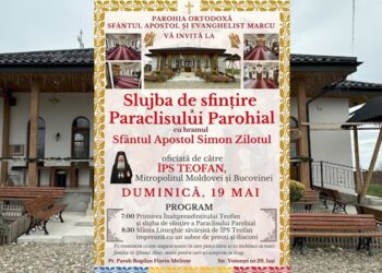 Întaltpreasfințitul Părinte Teofan, Mitropolitul Moldovei și Bucovinei, va sfinți noul Paraclis în Parohia „Sfântul Apostol și Evanghelist Marcu” Iași