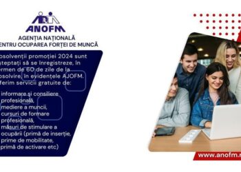 Absolvenţii de învățământ din promoţia 2024 sunt aşteptaţi să se înregistreze în evidenţele AJOFM