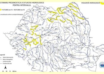 COD GALBEN: Risc de inundații pe râurile Jijia, Prut, Siret și afluenții acestora