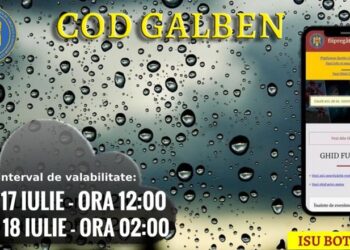 Cod galben de instabilitate atmosferică pentru județul Botoșani