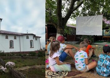 Copiii din localitatea Pleșani, județul Botoșani, s-au bucurat de o seară de film în aer liber