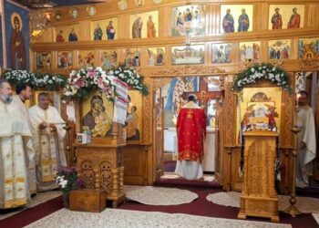 Sfântului Mare Mucenic Mina cinstit într-o parohie din Iași