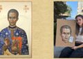 Icoana Sf. Ilie Lăcătușu de la Catedrala Națională, realizată de strănepoata sa, absolventă de Arte Frumoase