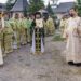 Arhim. Ioan Harpa, starețul Mănăstirii Popăuți, a slujit la hramul Mănăstirii Sihăstria Voronei