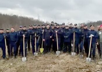„Păstrează natura pentru generațiile viitoare”. Activitate de împădurire desfășurată de jandarmii botoșăneni