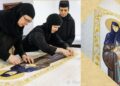 Brodarea veșmântului pentru moaștele Sfintei Cuvioase Elisabeta de la Pasărea