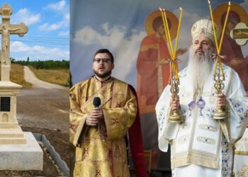Sfințirea unei troițe de piatră la intersecția Negreni–Știubieni