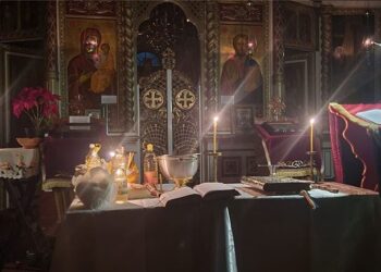 Priveghere de noapte la Biserica Pacea din Botoșani, în ajunul sărbătorii Sfinților Adrian și Natalia