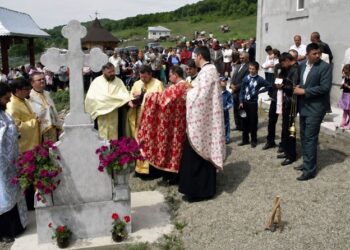 Biserica din Balta Arsă, în sărbătoare de hramul „Sfinții Ioachim și Ana”