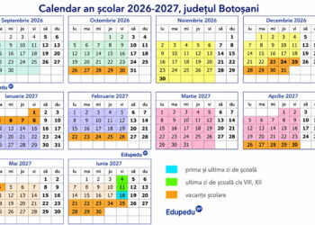 Când începe școala în Botoșani și când sunt vacanțele în anul școlar 2026–2027