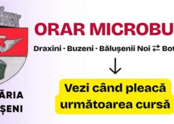 Orarul microbuzelor Bălușeni–Botoșani, disponibil online