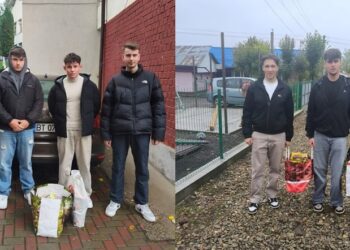 Elevii Seminarului Teologic din Dorohoi, alături de persoanele aflate în nevoie, în cadrul proiectului „Masa Bucuriei”