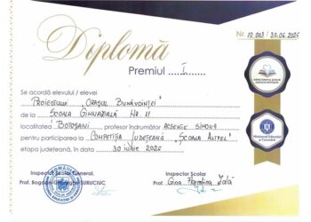 Școala Gimnazială Nr. 11 Botoșani, locul I la competiția județeană „Școala Altfel” 2026
